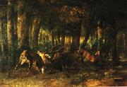 Gustave Courbet Spring Rutting;Battle of Stags USA oil painting artist